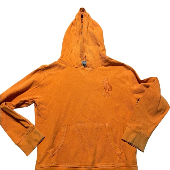 Polo by Ralph Lauren Kids Orange Sweatshirt Hoodie embroidered - Picture 1 of 6